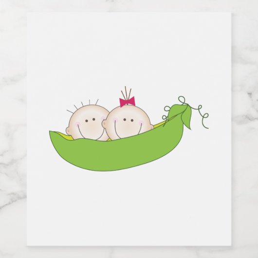 erwten in een peul wijn etiket (Enkel label)