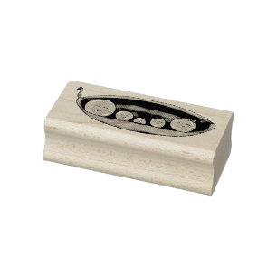 Erwten in een peulfamilie Kunststempel hout Rubberstempel
