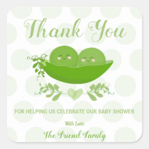 Erwten in een Pod Baby shower Dank u Sticker Label