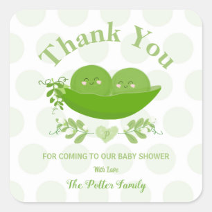 Erwten in een Pod Baby shower Dank u Sticker Label