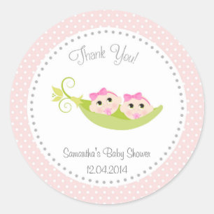 Erwten in een Pod Baby shower Sticker Twin Girls