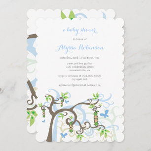 Erwten in een pod-tuin-tweeling babyboeien kaart