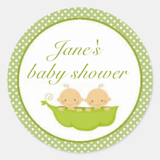 Erwten in een Pod Twins Baby shower Sticker (Voorkant)