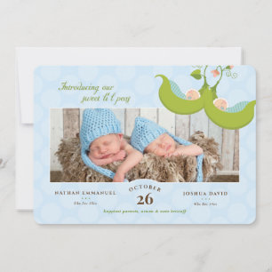 Erwten in een podtweeling jongens 1 Pic Birth Anno Kaart