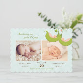 Erwten in een tweekleppige piek kaart (Staand voorkant)