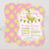 Erwten in een uitnodiging voor een Baby shower van (Voorkant / Achterkant)