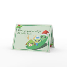Erwten, liefde en Joy Punny Greetings Card