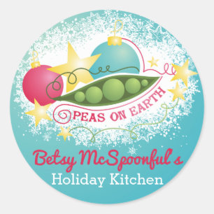 Erwten op aarde Kerstgerechten uit de keuken van Ronde Sticker