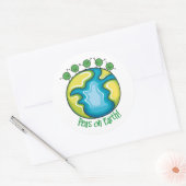 Erwten op aarde ronde sticker (Envelop)