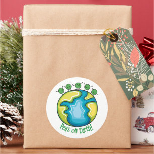 Erwten op aarde ronde sticker