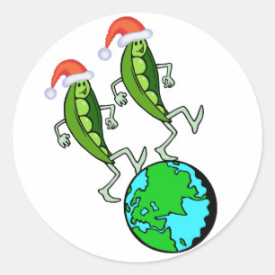 Erwten op Aarde Vakantietkers Ronde Sticker