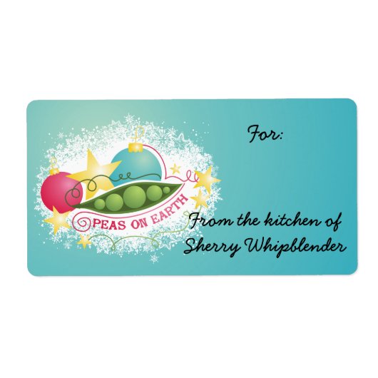 Erwten op het voedsel van Kerstmis van de Aarde Etiket (Voorkant)