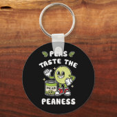 Erwten proeven de Peaness Peas Beans Rude Joke Sleutelhanger (Voorkant)