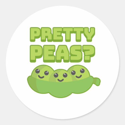 erwten? Schattigee en Punny Pea Cartoon Ronde Sticker (Voorkant)