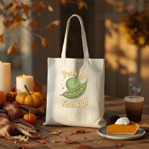 Erwten Wees Dankbaar - Schattige Thanksgiving Erwt Tote Bag