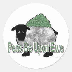 Erwten zijn op ooi ronde sticker