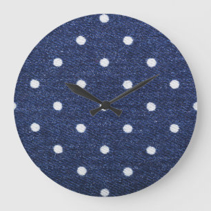 Erwtenstempel: denim stof textuur. grote klok