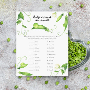 Erwtjes baby shower - baby rond de wereld spel