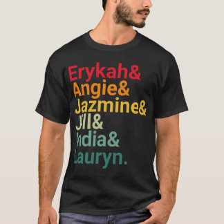 Erykah, Angie, Jazmine, India, Lauryn Sunset Retro T-shirt