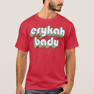 Erykah Badu Retro Rainbow Typografie Vervaagde sti T-shirt