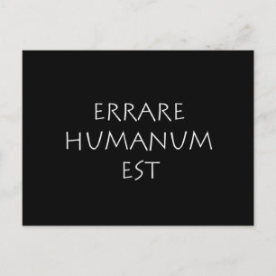 Erzeldzame humanum est briefkaart