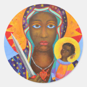Erzulie Dantor Black Madonna Voodoo New Orleans Ronde Sticker