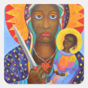 Erzulie Dantor Black Madonna Voodoo New Orleans Vierkante Sticker