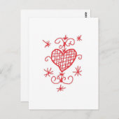 Erzulie Red Heart Veve Voodoo Hoodoo Love Sigil Briefkaart (Voorkant / Achterkant)