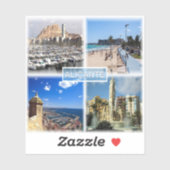ES Alicante - Skyline - het strand van Postiguet - Sticker (Vel)
