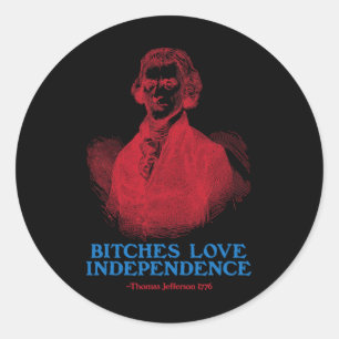 ES Love Independence Founding Fathers Funny 4th of Ronde Sticker