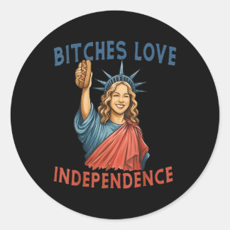 ES Love Independence Funny 4th of July Patriotic Ronde Sticker