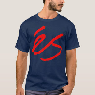 ES Skateboarden in rood T-shirt