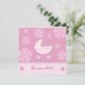 Es una Niña 01 - Invitación Kaart (Staand voorkant)