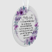 Esaïe 41:10 Crainte non violet Écriture florale (devant)