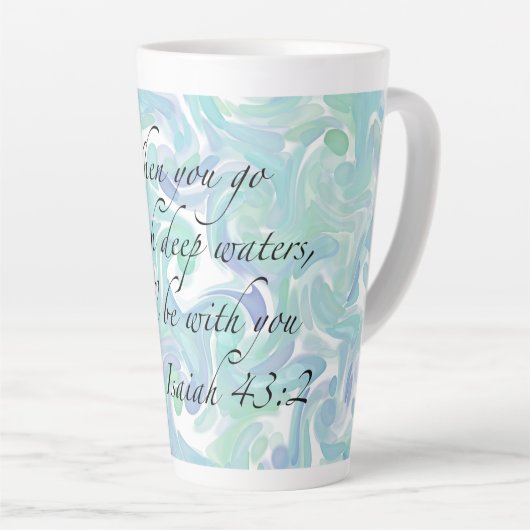 Ésaïe 43:2 Quand tu y vas... Latte Mug (Angle droit)