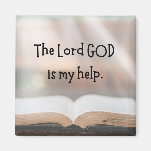 Ésaïe 50:7 aimant 2 pouces (Devant)