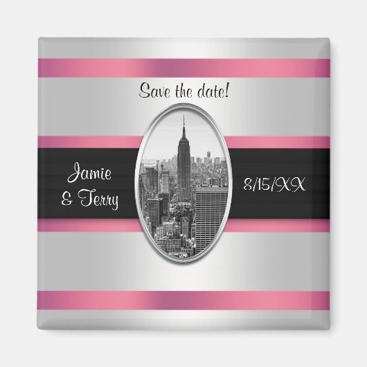 ESB Bewaar de datum Wit Roze Magneet (Voorkant)