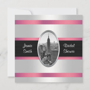 ESB Douche Uitnodigen Wit Roze Kaart