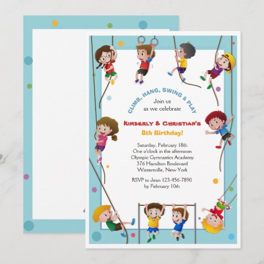 Escalade Invitation pour enfants (Devant / Derrière)