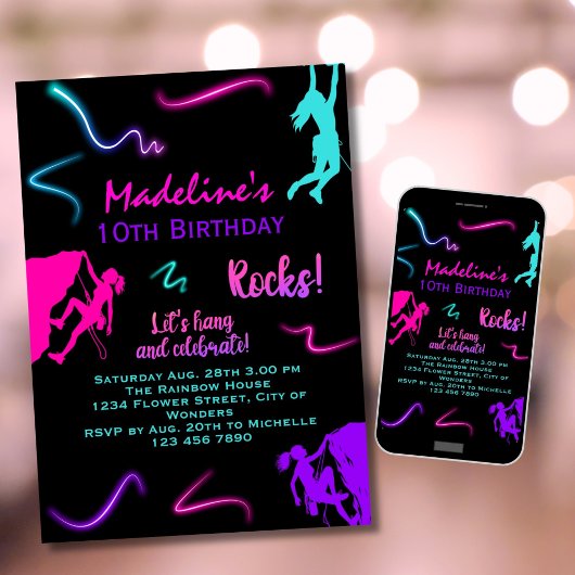 Escalade rock Invitation anniversaire Escalade int