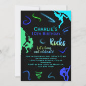 Escalade Rock Invitation Anniversaire Garçon Fête  (Devant)