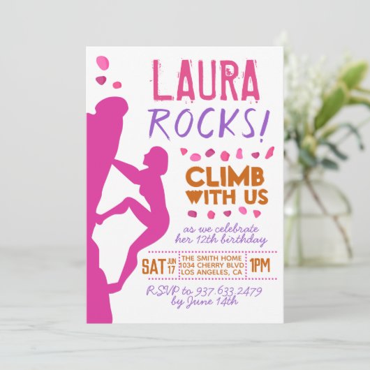 Escalade rock Invitation d'anniversaire (Debout devant)