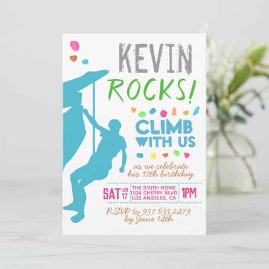 Escalade rock Invitation d'anniversaire (Debout devant)