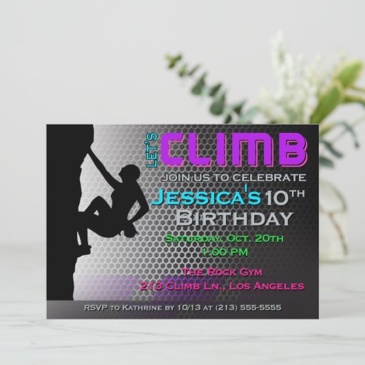 Escalade rock Invitation d'anniversaire - Montons (Debout devant)