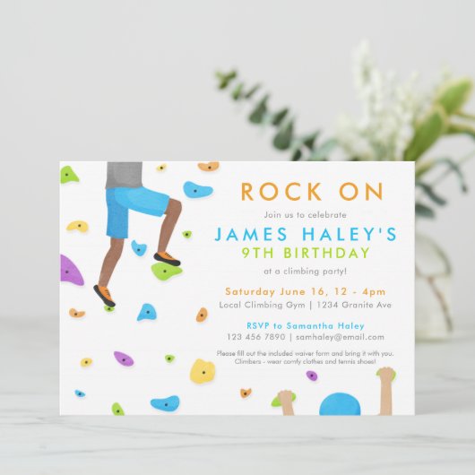 Escalade rock Invitation de fête d'anniversaire -  (Debout devant)