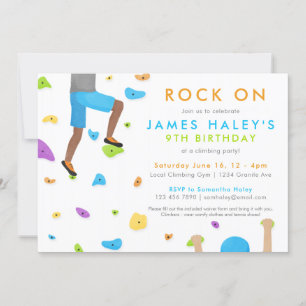 Escalade rock Invitation de fête d'anniversaire -