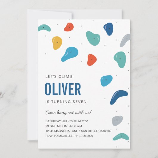 Escalade Rock Invitation de fête d'anniversaire (Devant)