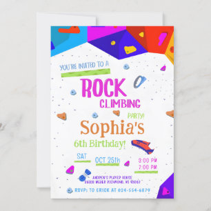 Escalade Rock personnelle Invitation fête d'annive
