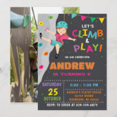 Escalade Rock personnelle Invitation fête d'annive (Devant / Derrière)