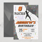 Escalade Rock personnelle Invitation fête d'annive (Devant / Derrière)